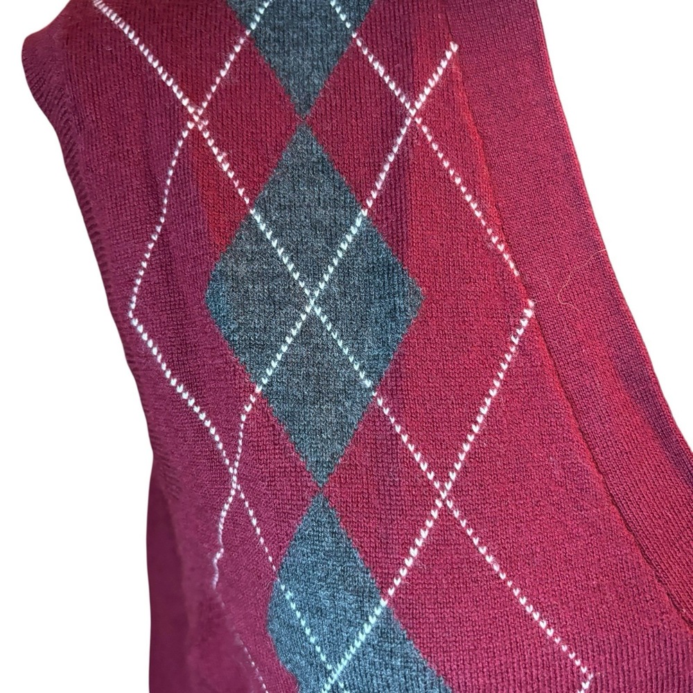 Sweater Vest Mens M Medium Merino Wool Argyle Preppy Old Money Grandpa Collegiat - Picture 4 of 12